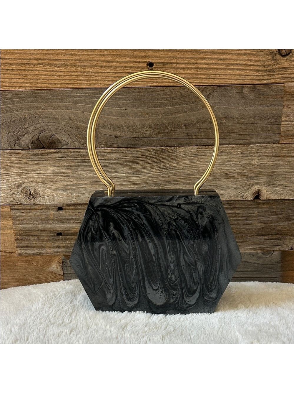 Ramla Black Acrylic Soho Clutch with Removable Chain Brand New! - Picture 4 of 10